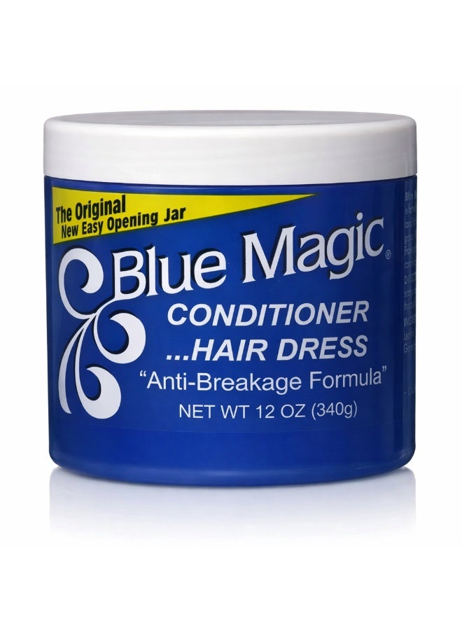 بلو ماجيك بلسم بلو ماجيك للشعر، تركيبة أصلية مضادة للتقصف، 340 غرام (12 أونصة) - كريم للشعر مقاوم للرطوبة للشعر الجاف والمجعد والمعرض للتقصف - Image 1